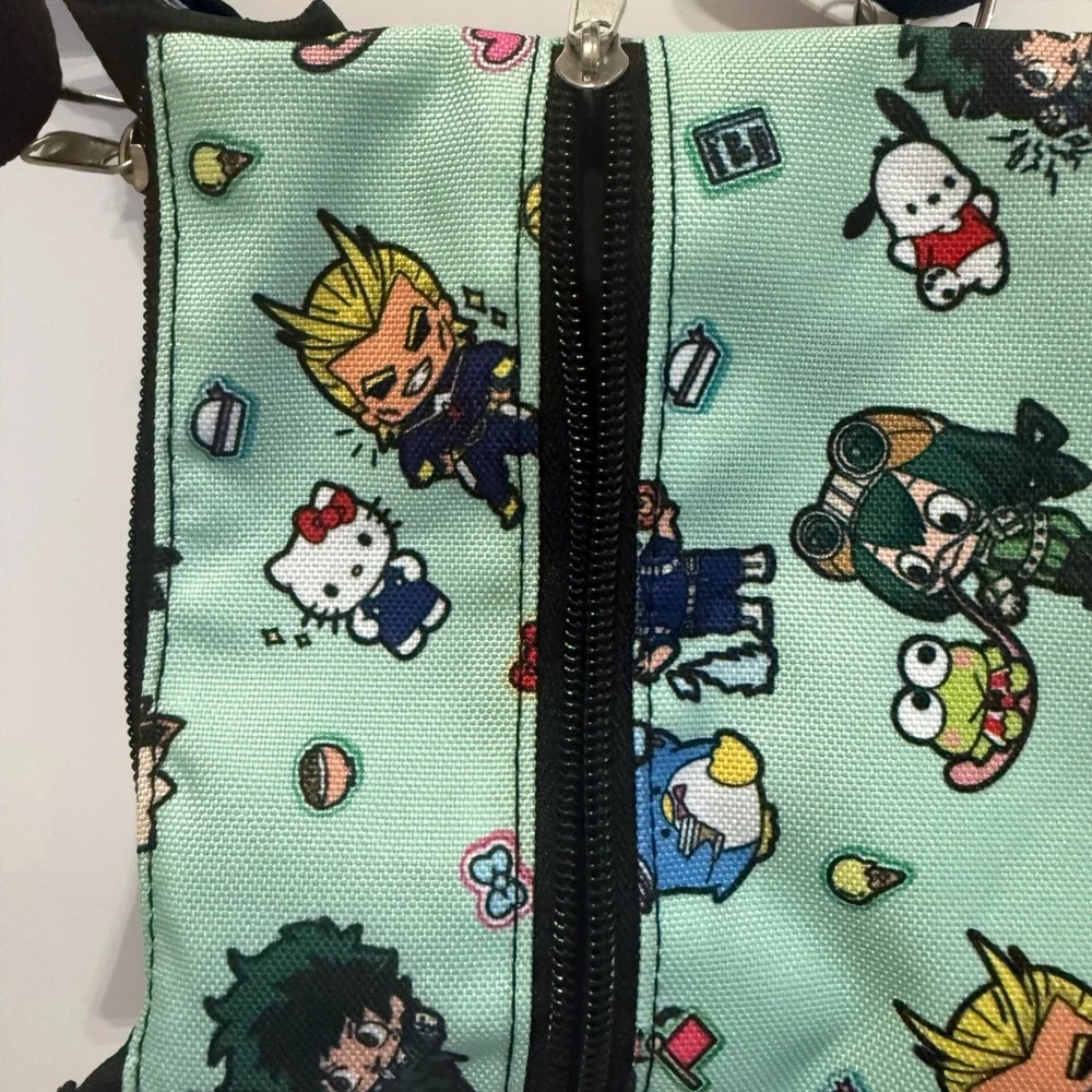 Bioworld My Hero Academia x Hello Kitty Sanrio Passport Crossbody Bag Mint